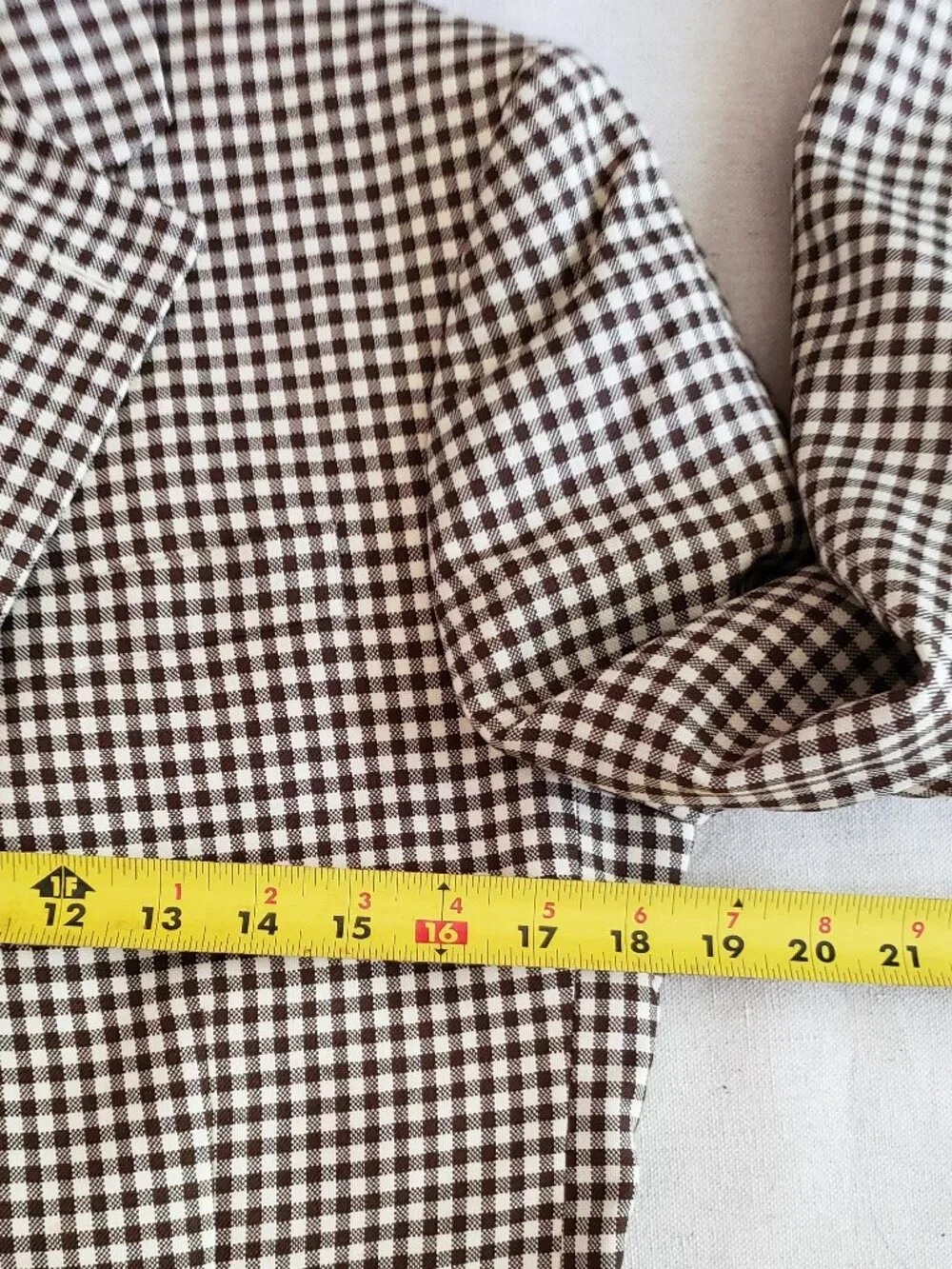 Stafford Men's Size 38R Blazer Slim Fit Brown Check Wool Sport Jacket Coat Exl.
